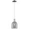 Arcadia Bella 6"W Chrome Cord Hung Mini Pendant w/ Light Smoke Shade