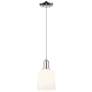 Arcadia Bella 6"W Chrome Cord Hung Mini Pendant w/ White Shade