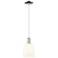 Arcadia Bella 6"W Chrome Cord Hung Mini Pendant w/ White Shade