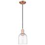 1_Arcadia Bella 6"W Copper Cord Hung Mini Pendant With Clear Shade