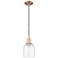 Arcadia Bella 6"W Copper Cord Hung Mini Pendant With Clear Shade