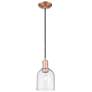 1_Arcadia Bella 6"W Copper Cord Hung Mini Pendant With Seedy Shade