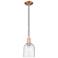 Arcadia Bella 6"W Copper Cord Hung Mini Pendant With Seedy Shade