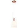 1_Arcadia Bella 6"W Copper Cord Hung Mini Pendant With White Shade