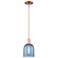 Arcadia Bella 6"W Copper Stem Hung Mini Pendant With Blue Shade