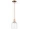 Arcadia Bella 6"W Copper Stem Hung Mini Pendant With Clear Shade