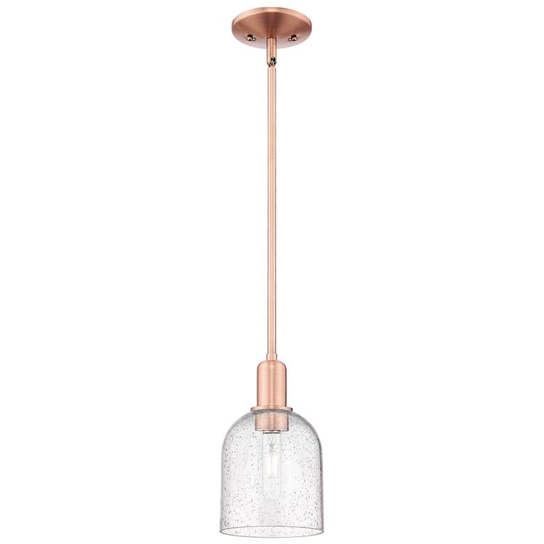 Image 1 Arcadia Bella 6"W Copper Stem Hung Mini Pendant With Seedy Shade