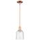 Arcadia Bella 6"W Copper Stem Hung Mini Pendant With Seedy Shade