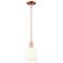 Arcadia Bella 6"W Copper Stem Hung Mini Pendant With White Shade