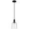 Arcadia Bella 6"W Matte Black Cord Hung Mini Pendant With Seedy Shade