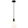 Arcadia Bella 6"W Matte Black Cord Hung Mini Pendant With White Shade
