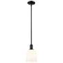 Arcadia Bella 6"W Matte Black Stem Hung Mini Pendant With White Shade
