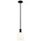 Arcadia Bella 6"W Matte Black Stem Hung Mini Pendant With White Shade