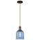 Arcadia Bella 6"W Oiled Bronze Cord Hung Mini Pendant w/ Blue Shade