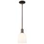 Arcadia Bella 6"W Oiled Bronze Stem Hung Mini Pendant w/ White Shade