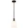 Arcadia Bella 6"W Oiled Bronze Stem Hung Mini Pendant w/ White Shade