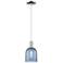 Arcadia Bella 6"W Polished Chrome Cord Hung Mini Pendant w/ Blue Shade