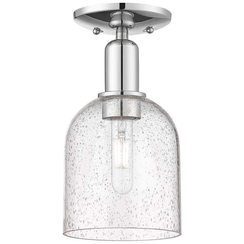 Image 1 Arcadia Bella 6"W Polished Chrome Semi.Flush Mount With Seedy Shade