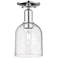 Arcadia Bella 6"W Polished Chrome Semi.Flush Mount With Seedy Shade
