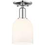 Arcadia Bella 6"W Polished Chrome Semi.Flush Mount With White Shade