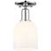 Arcadia Bella 6"W Polished Chrome Semi.Flush Mount With White Shade