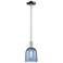 Arcadia Bella 6"W Polished Chrome Stem Hung Mini Pendant w/ Blue Shade