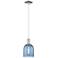 Arcadia Bella 6"W Polished Nickel Cord Hung Mini Pendant w/ Blue Shade