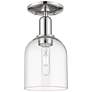 Arcadia Bella 6"W Polished Nickel Semi.Flush Mount With Clear Shade
