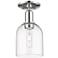 Arcadia Bella 6"W Polished Nickel Semi.Flush Mount With Clear Shade