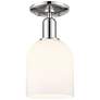 Arcadia Bella 6"W Polished Nickel Semi.Flush Mount With White Shade