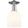 Arcadia Bella 6"W Polished Nickel Semi.Flush Mount With White Shade