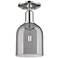 Arcadia Bella 6"W Polished Nickel Semi-Flush w/ Light Smoke Shade
