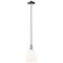 Arcadia Bella 6"W Polished Nickel Stem Mini Pendant w/ White Shade
