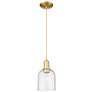 Arcadia Bella 6"W Satin Gold Cord Hung Mini Pendant With Seedy Shade