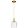 Arcadia Bella 6"W Satin Gold Cord Hung Mini Pendant With Seedy Shade