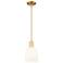 Arcadia Bella 6"W Satin Gold Stem Hung Mini Pendant With White Shade