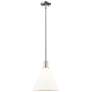 1_Arcadia Berkshire 12"W Polished Nickel Stem Pendant w/ White Shade