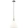 Arcadia Berkshire 12"W Polished Nickel Stem Pendant w/ White Shade
