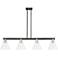 Arcadia Berkshire 51"W 4-Lt Black Brass Stem Island Light w/ Clear Shade