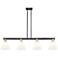 Arcadia Berkshire 51"W 4-Lt Black Brass Stem Island Light w/ White Shade