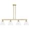 Arcadia Berkshire 51"W 4-Lt Brass Stem Island Light w/ Clear Shade