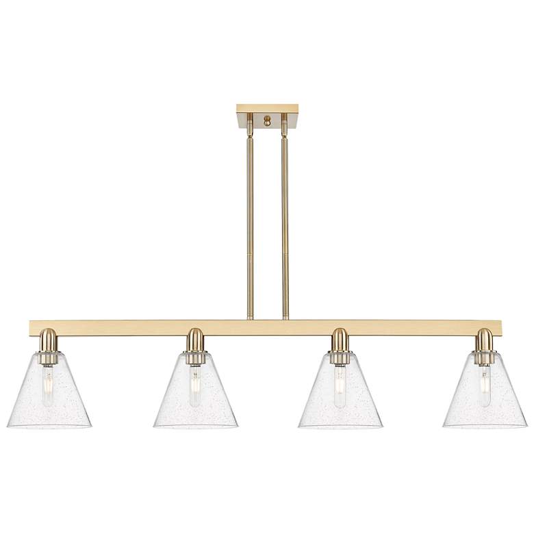 Image 1 Arcadia Berkshire 51"W 4-Lt Bronze Stem Island Light w/ Seedy Shade