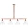 Arcadia Berkshire 51"W 4-Lt Copper Stem Island Light w/ Clear Shade