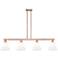 Arcadia Berkshire 51"W 4-Lt Copper Stem Island Light w/ White Shade