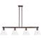 Arcadia Berkshire 51"W 4-Lt Oiled Bronze Stem Island Light w/ Clear Shade