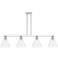 Arcadia Berkshire 51"W 4-Lt Polish Nickel Stem Island Light w/ Clear Shade