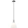 Arcadia Berkshire 8"W Polished Nickel Stem Pendant w/ White Shade