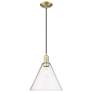 1_Arcadia Berkshire Glass 12"W Brass Cord Mini Pendant w/ Seedy Shade