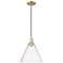 Arcadia Berkshire Glass 12"W Brass Cord Mini Pendant w/ Seedy Shade
