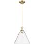 Arcadia Berkshire Glass 12"W Brass Stem Mini Pendant w/ Seedy Shade